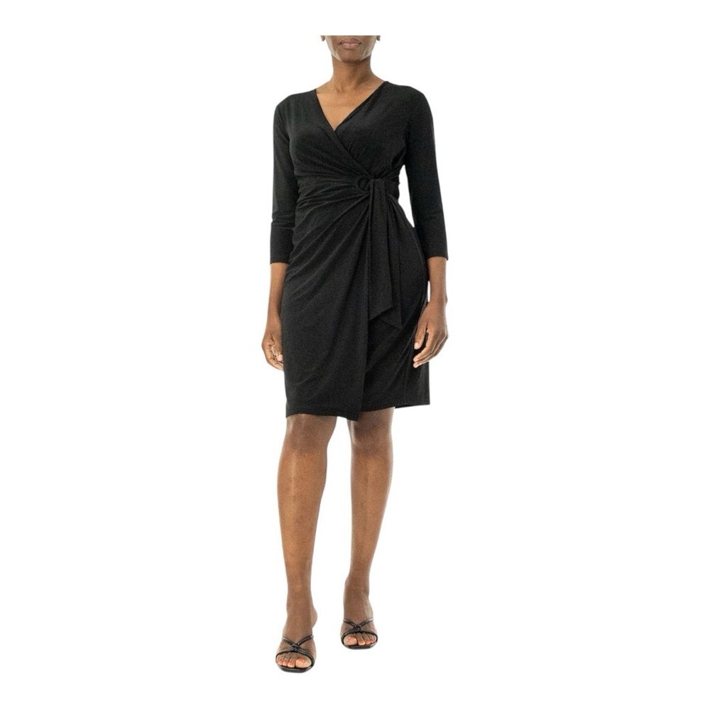Women's Nina Leonard Faux-Wrap Dress Size Large